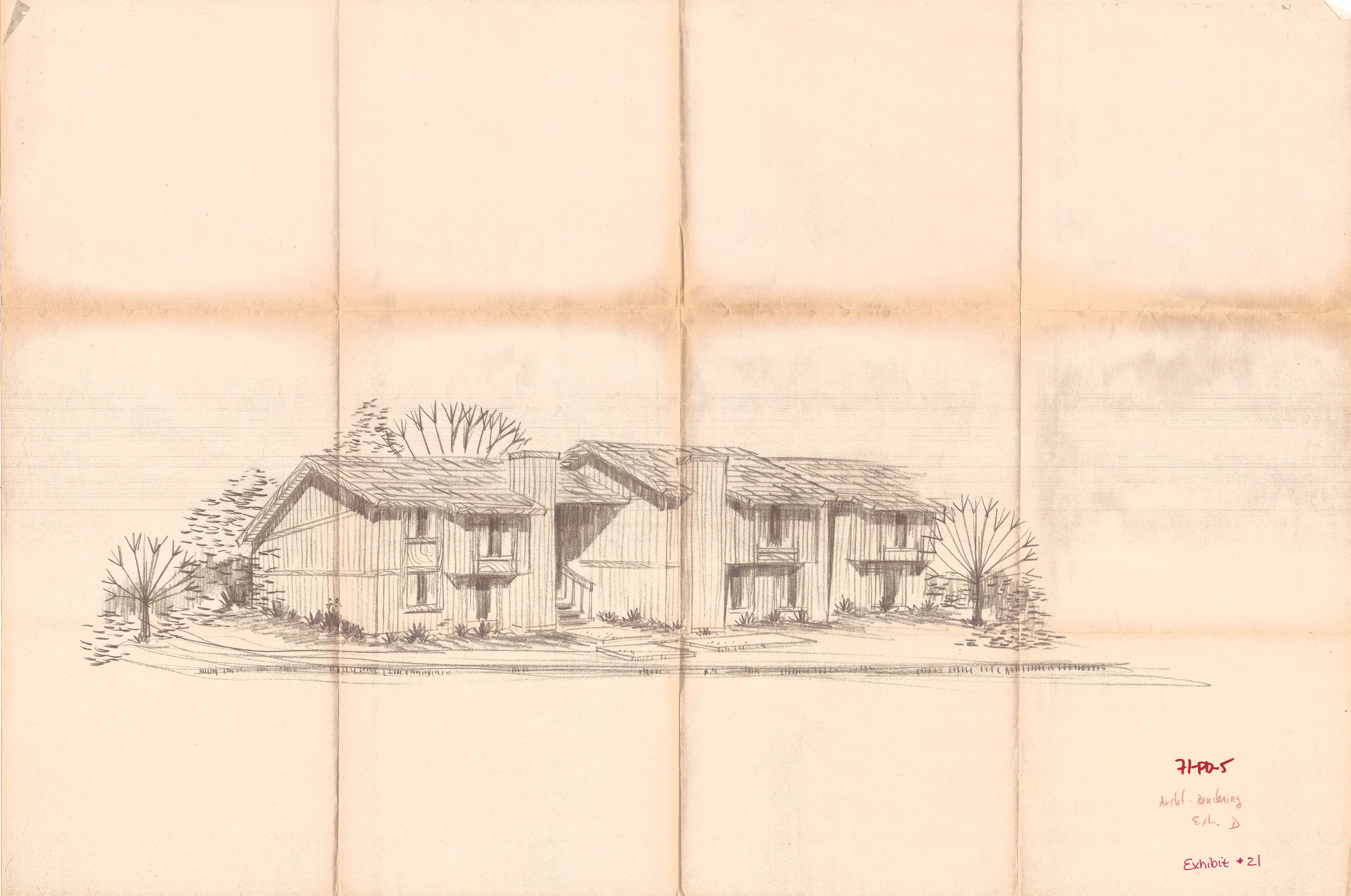 Architectural rendering of the Lake Knolls Apartments.