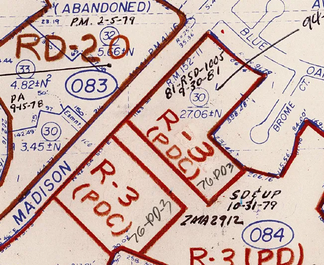 Map of extent of Ordinance 76-PD-3