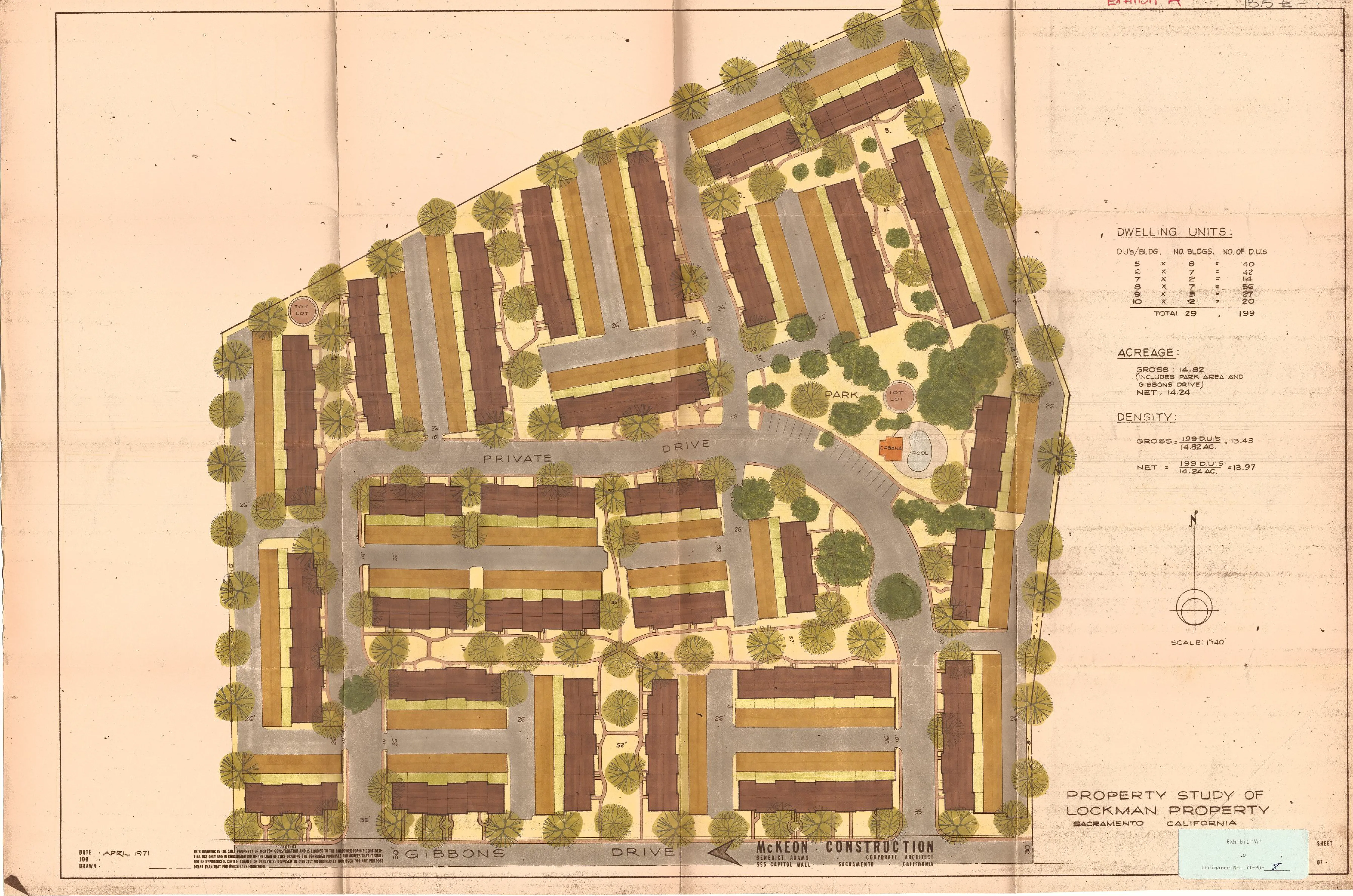 Color master plan of Oak Knoll Planned Development