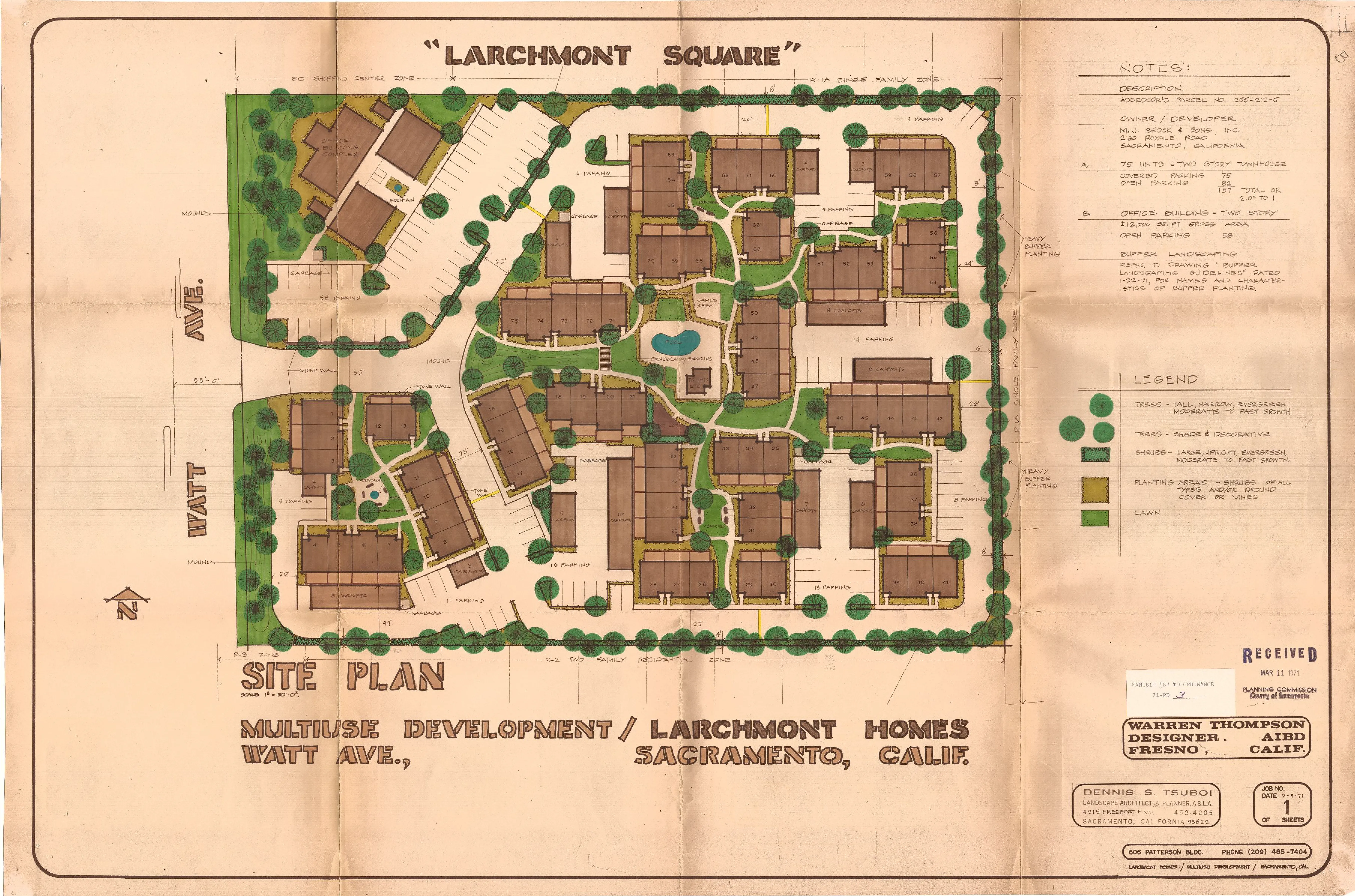 Color Site Plan of Larchmont Square Planned Development