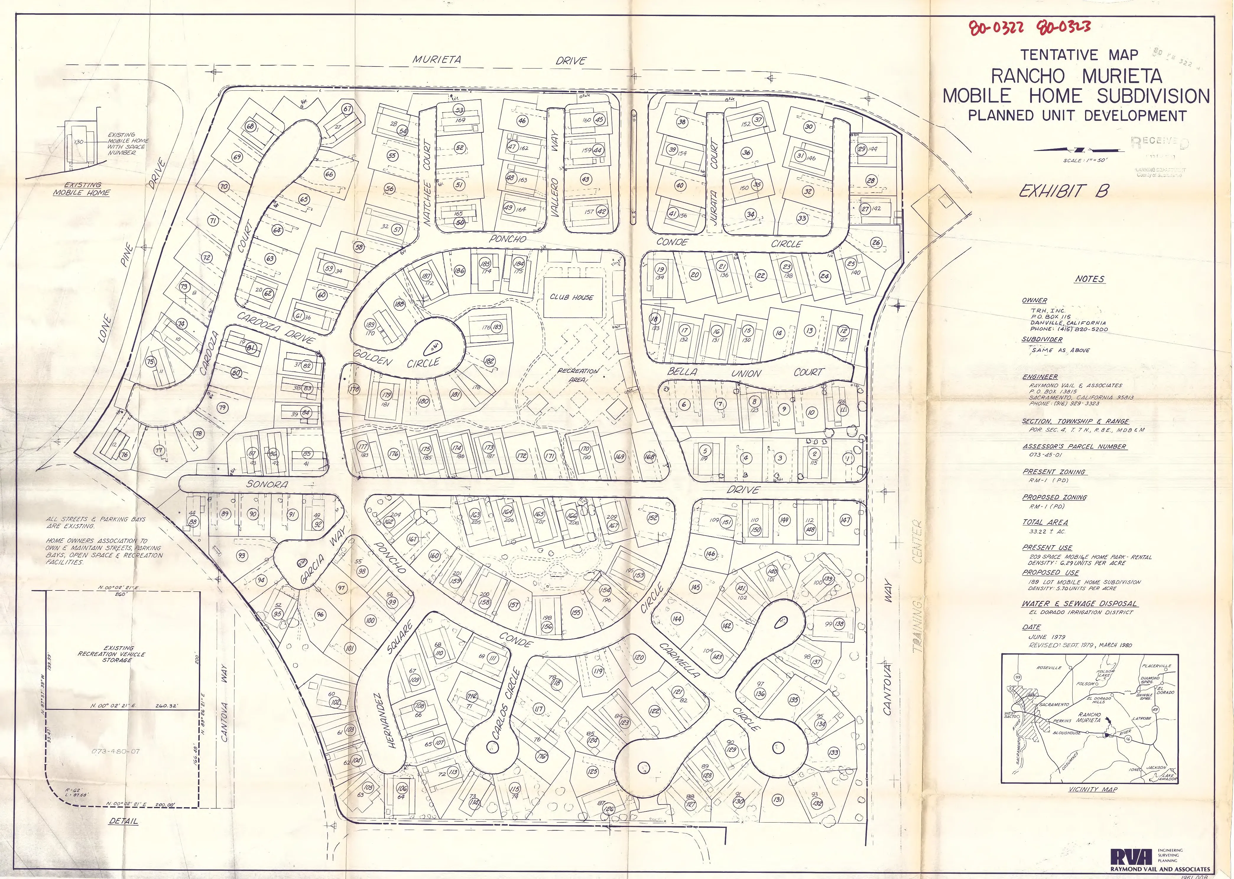 Development Plan Map for the Rancho Murieta Mobilehome Village