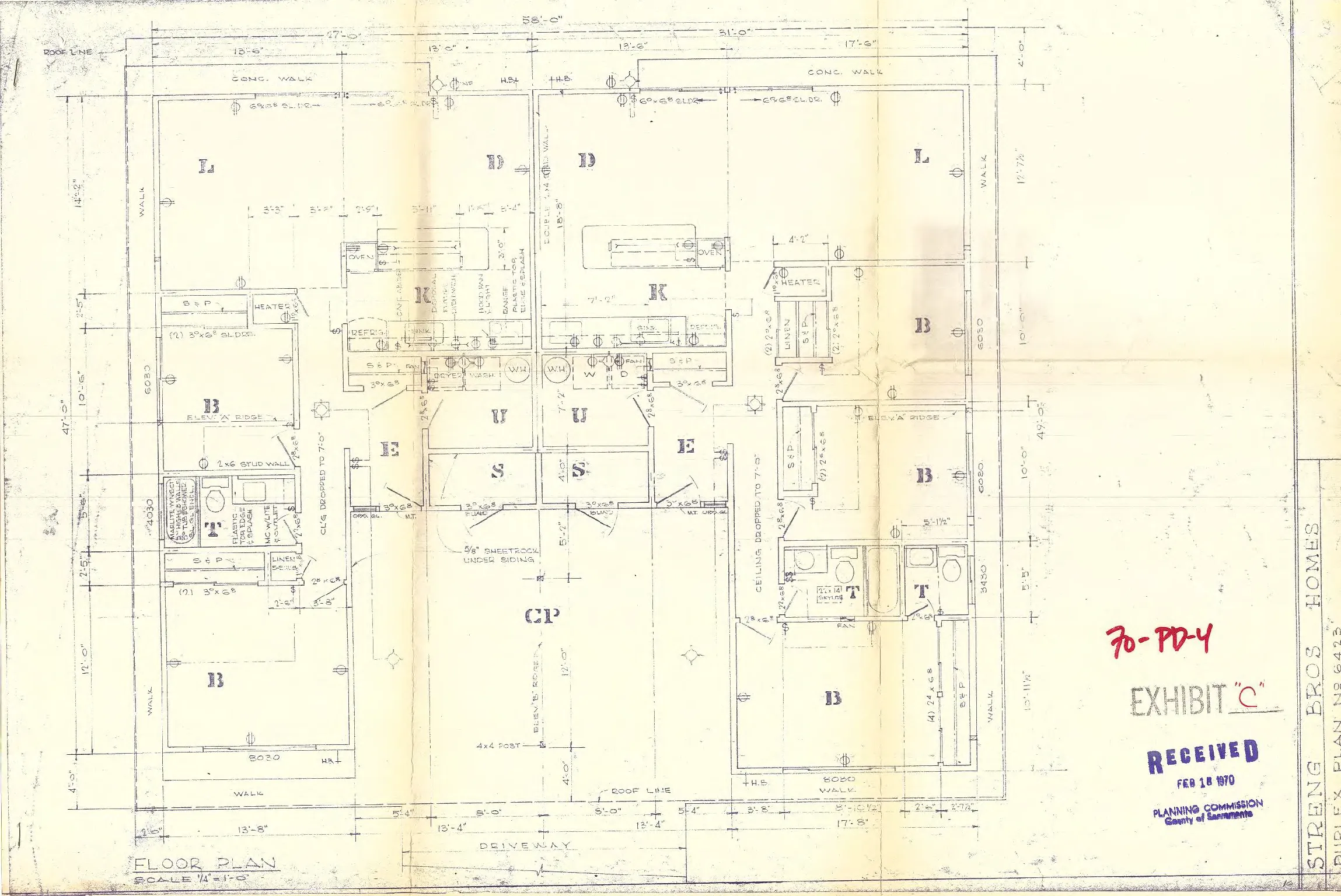 Floor plan for a single story attached dwelling.