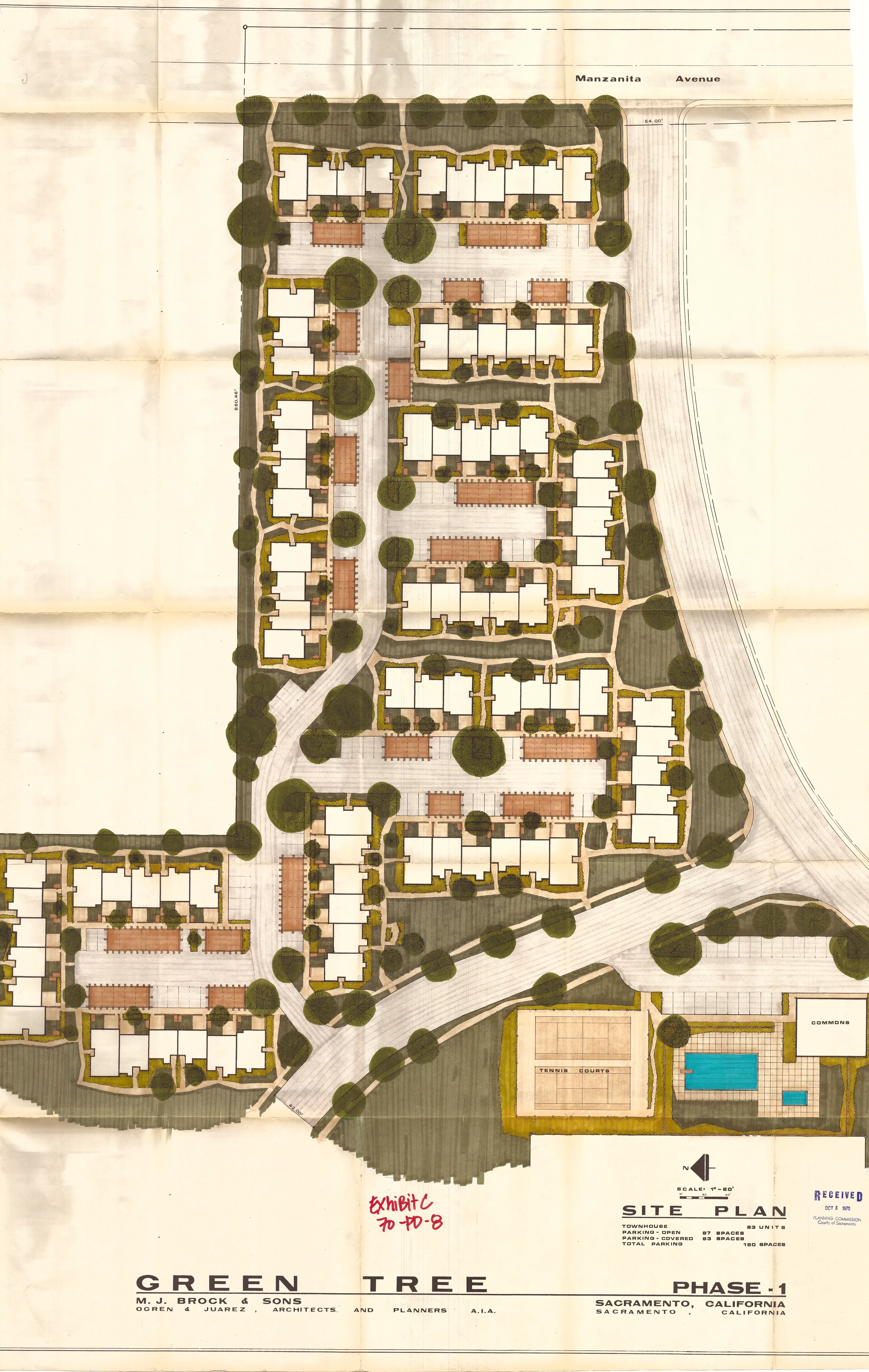 Color site plan of Phase 1 of Greentree PD
