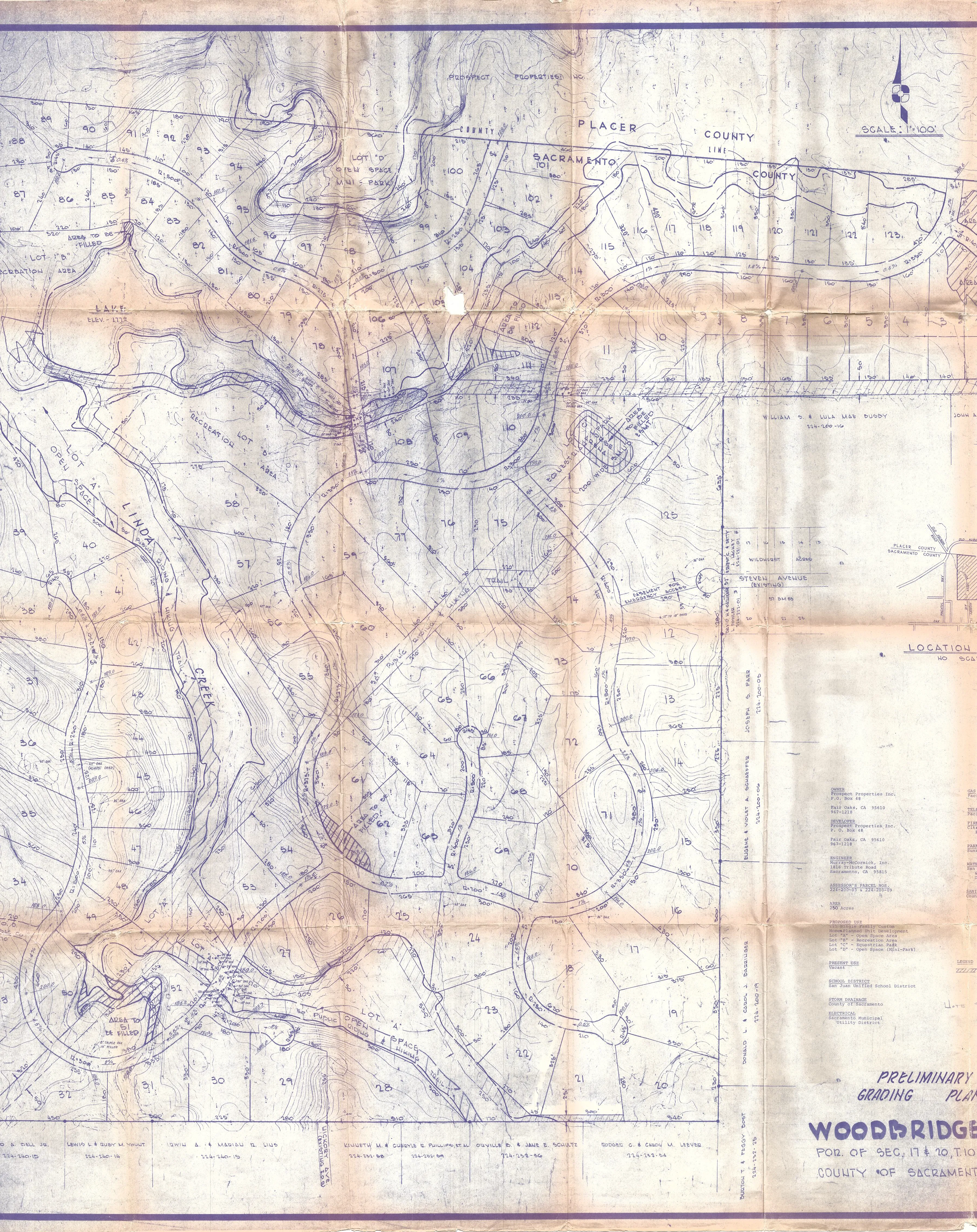Preliminary Grading Plan of the Woodbridge Ranch Planned Development