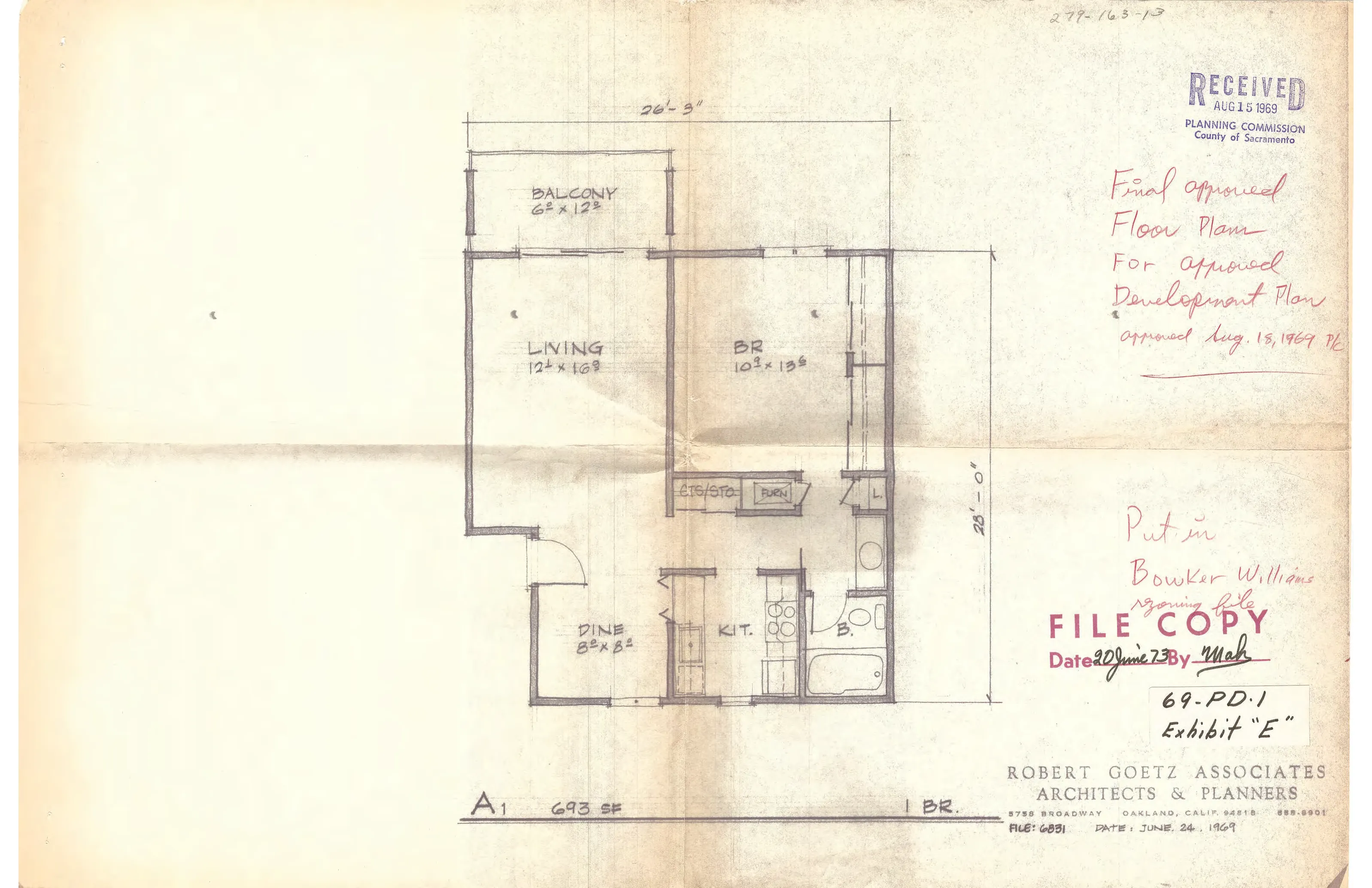 A1 - 1 bedroom unit floor plan