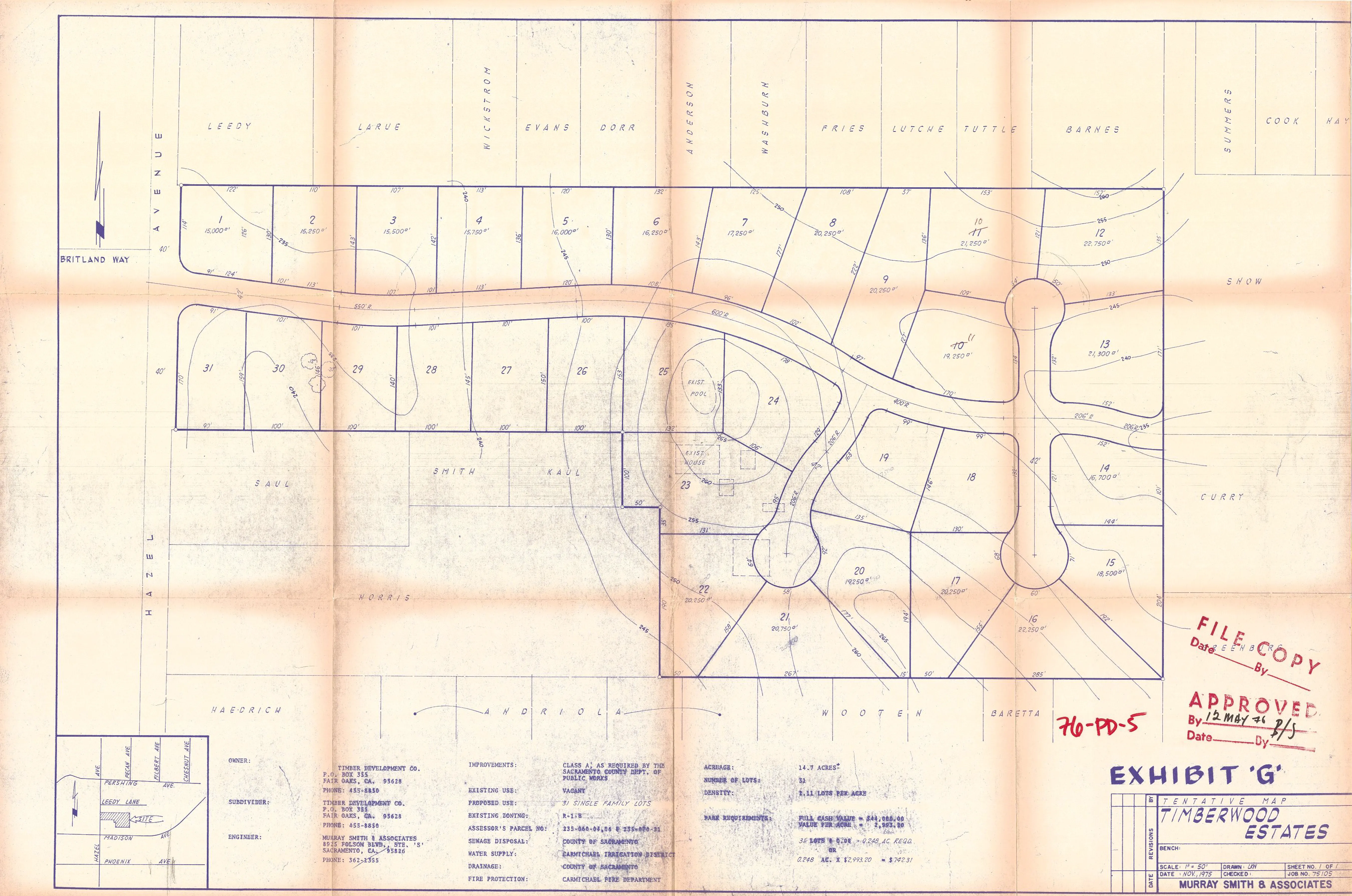 Map of the Development Plan for Timberwood Estates