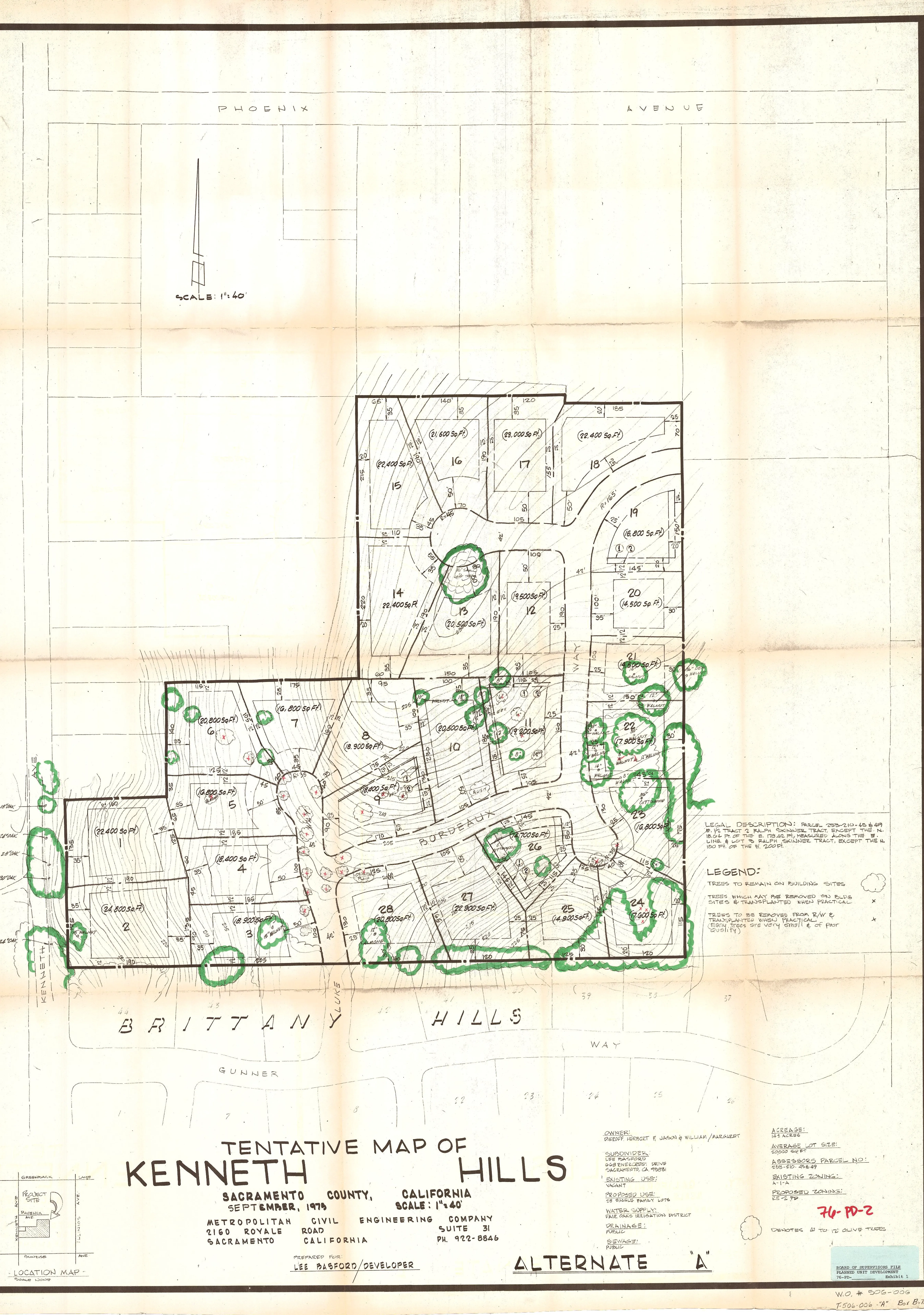 Lotting Plan of Kenneth Hills Planned Development