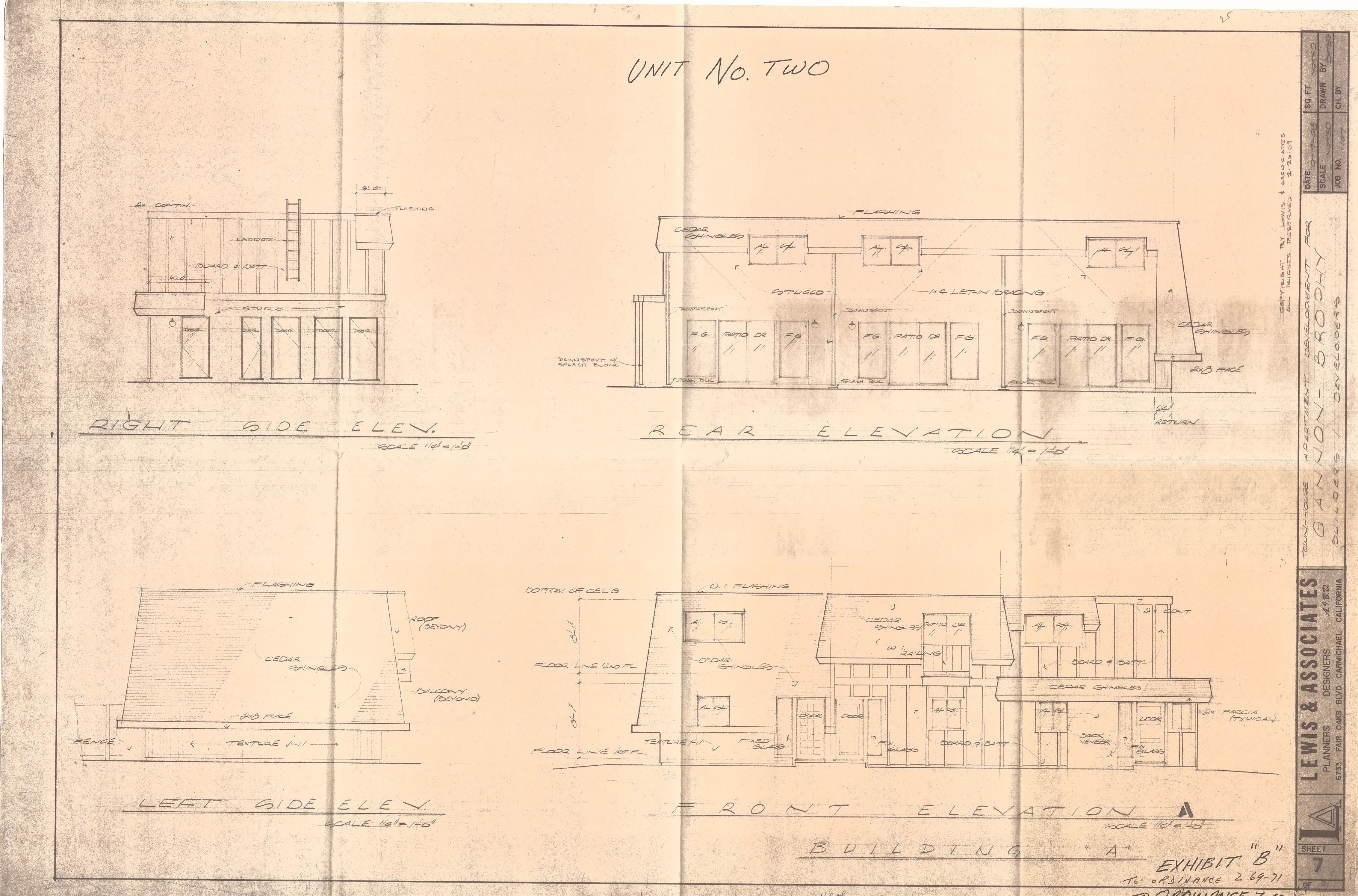 Elevations of the townhouses