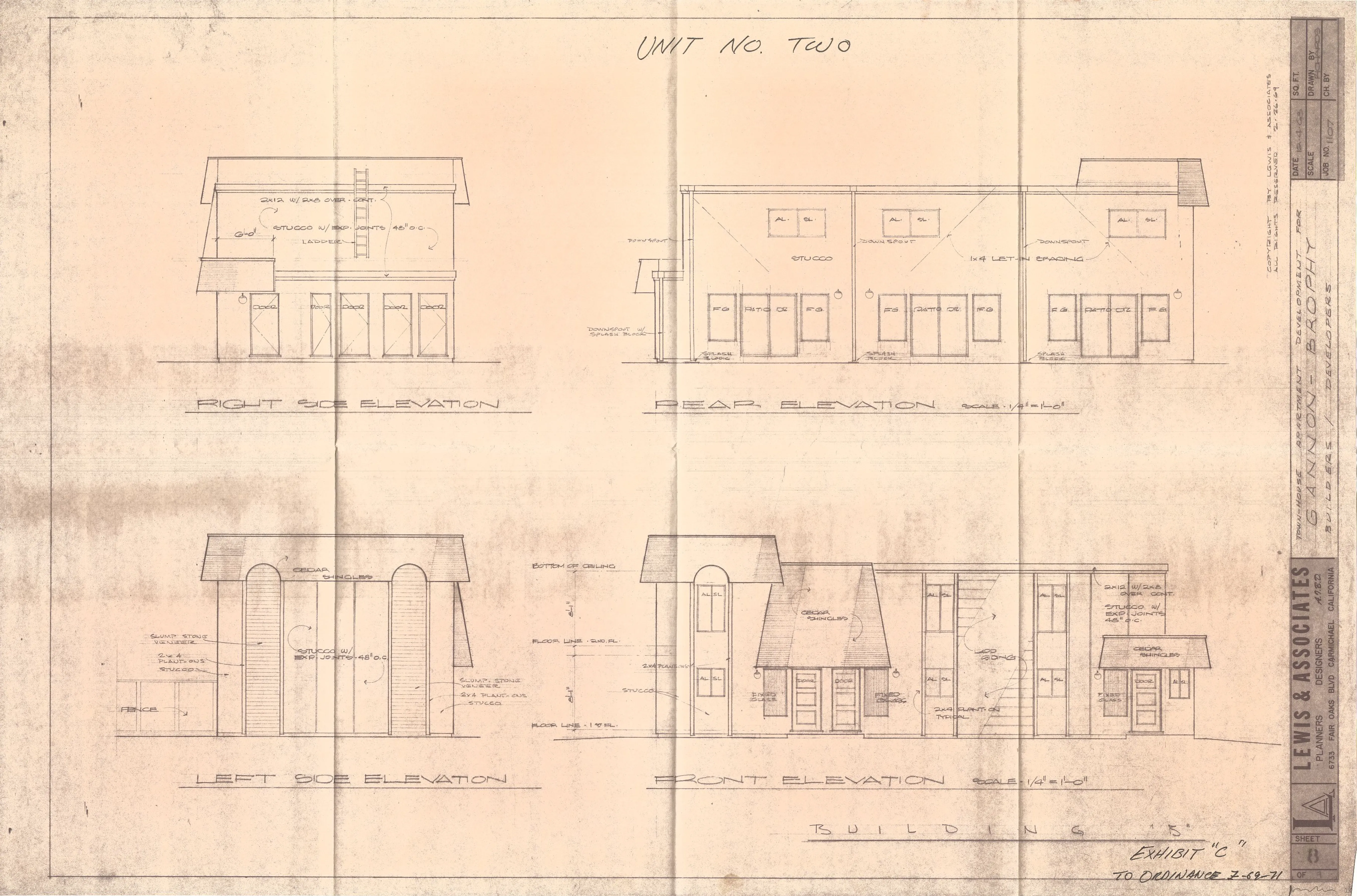 Other elevations of the townhouses