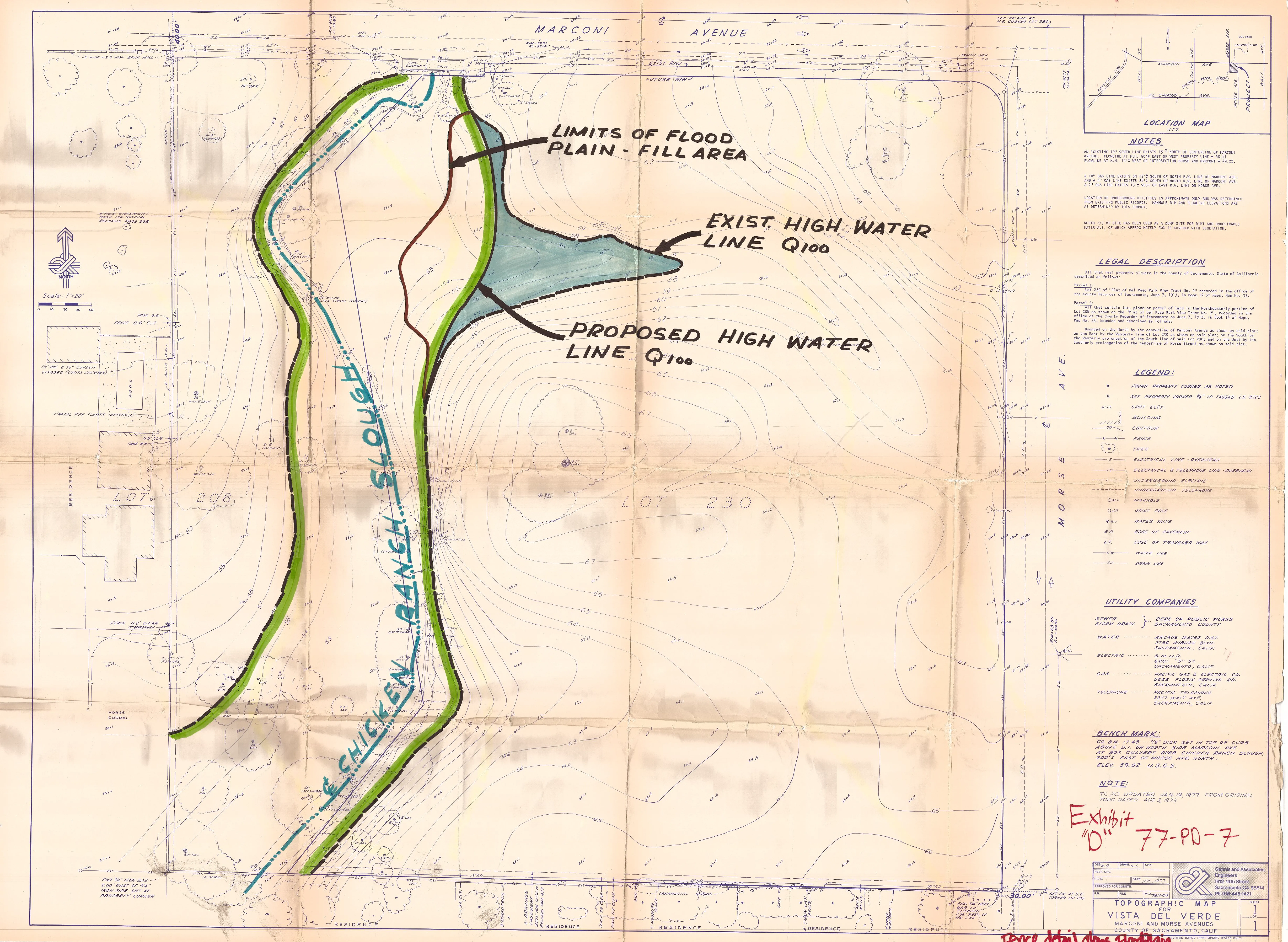 Detail on adjacent creek and fill area limits