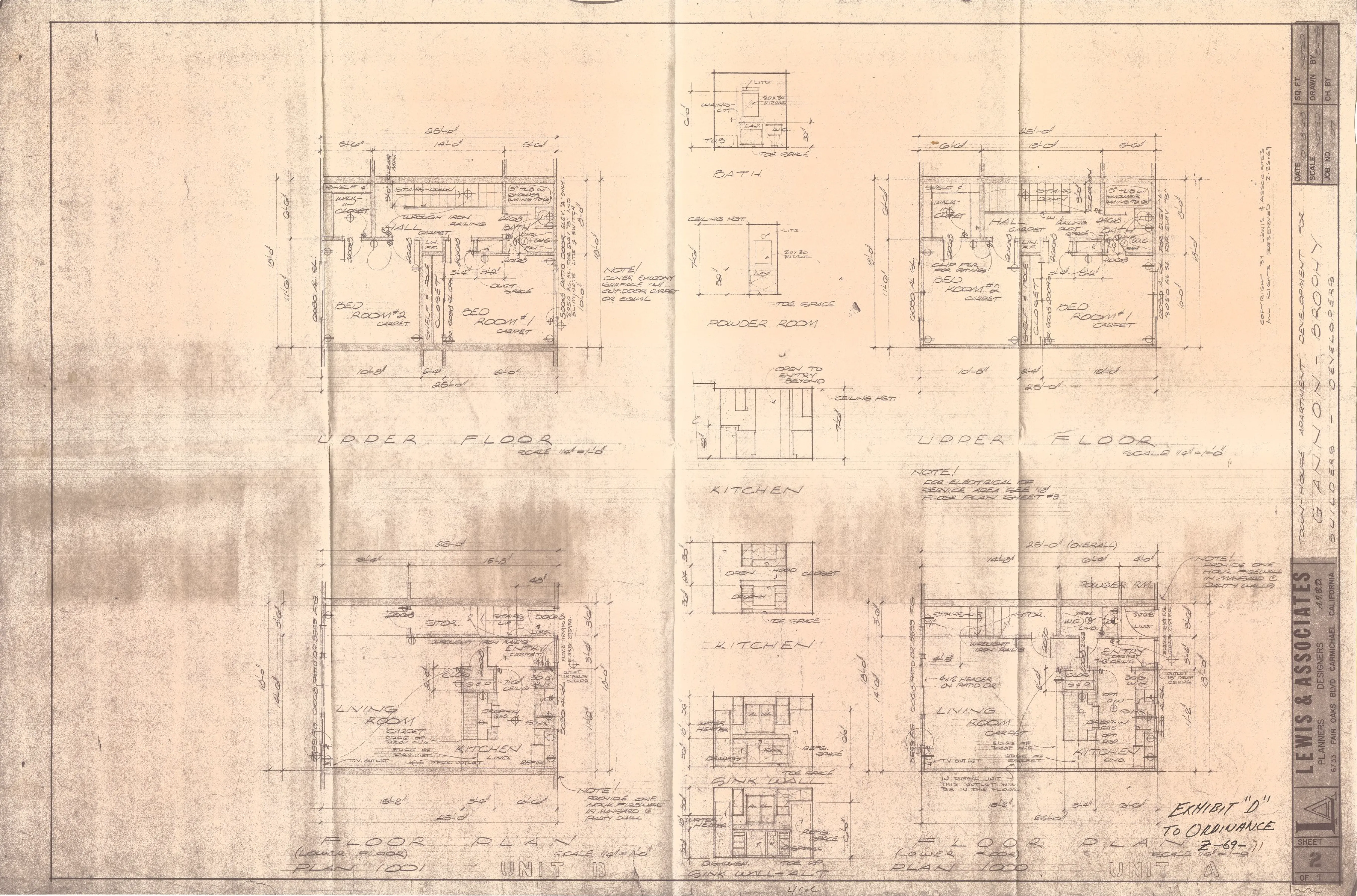 Floor plans for the townhouses