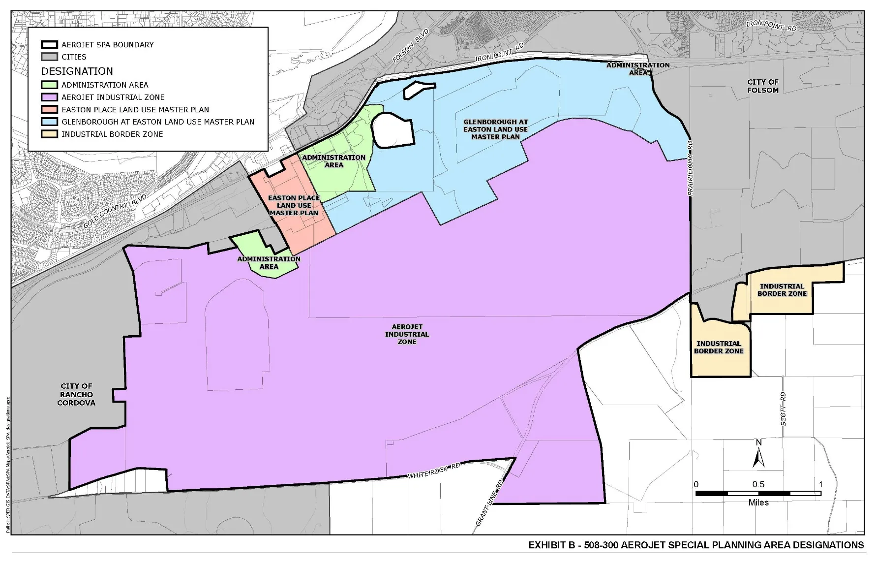 A map showing the land use designations of the SPA.