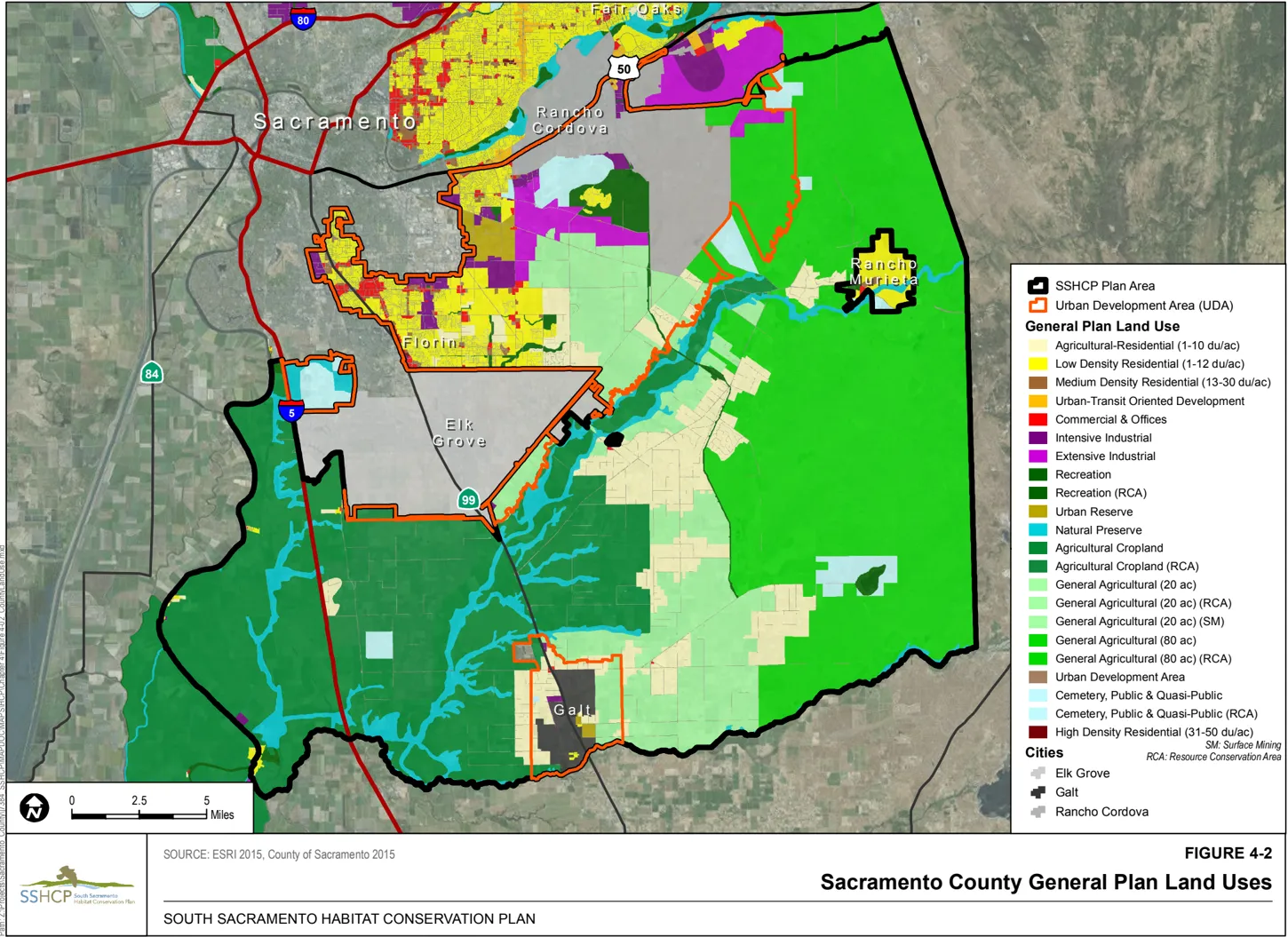 Map showing Sacramento County General Plan Land Uses