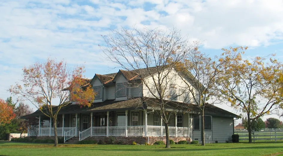 A single-family farm house