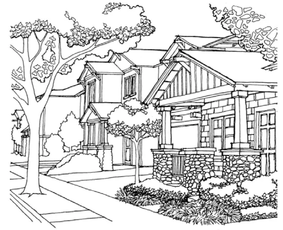 Homes with front oriented porches