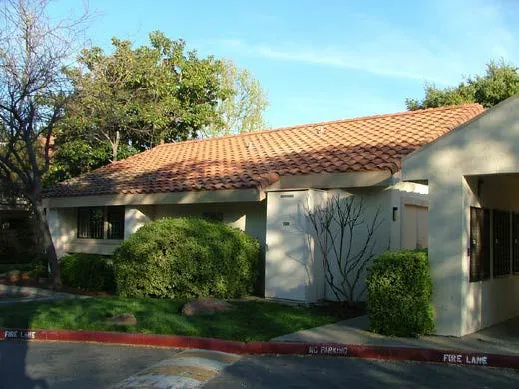 Utility box painted to match the building color.