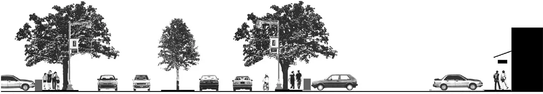 Diagram of an Enhanced Suburban Street.