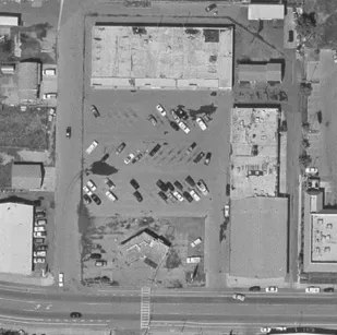 Aerial image of commercial parking lot