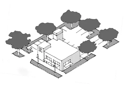 An illustration of mid-block site.