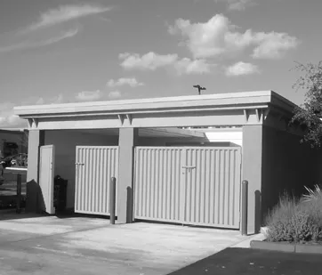 Double wide trash enclosure