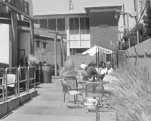 Outdoor employee eating and seating area