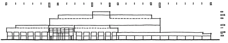 Diagram of an undesired industrial building facade.