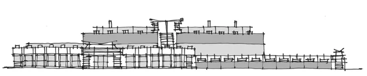 Diagram of an desired industrial building facade.