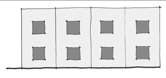 Diagram depicting the undesirable office/industrial building features.