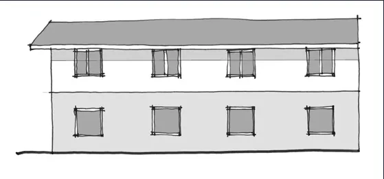 Diagram depicting the undesirable concrete masonry building features.