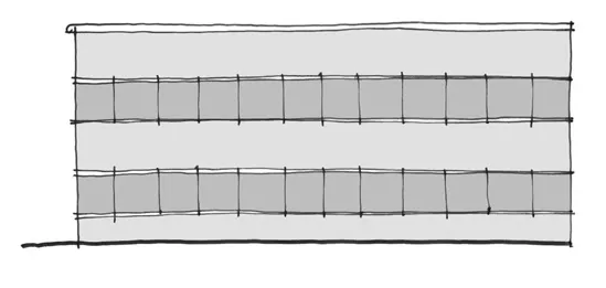 Diagram depicting the undesirable curtain wall building features.