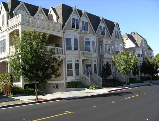 A residential building with expressive design features.