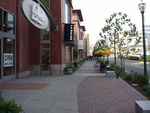 A shopfront with good pedestrian connections to adjacent residential blocks.