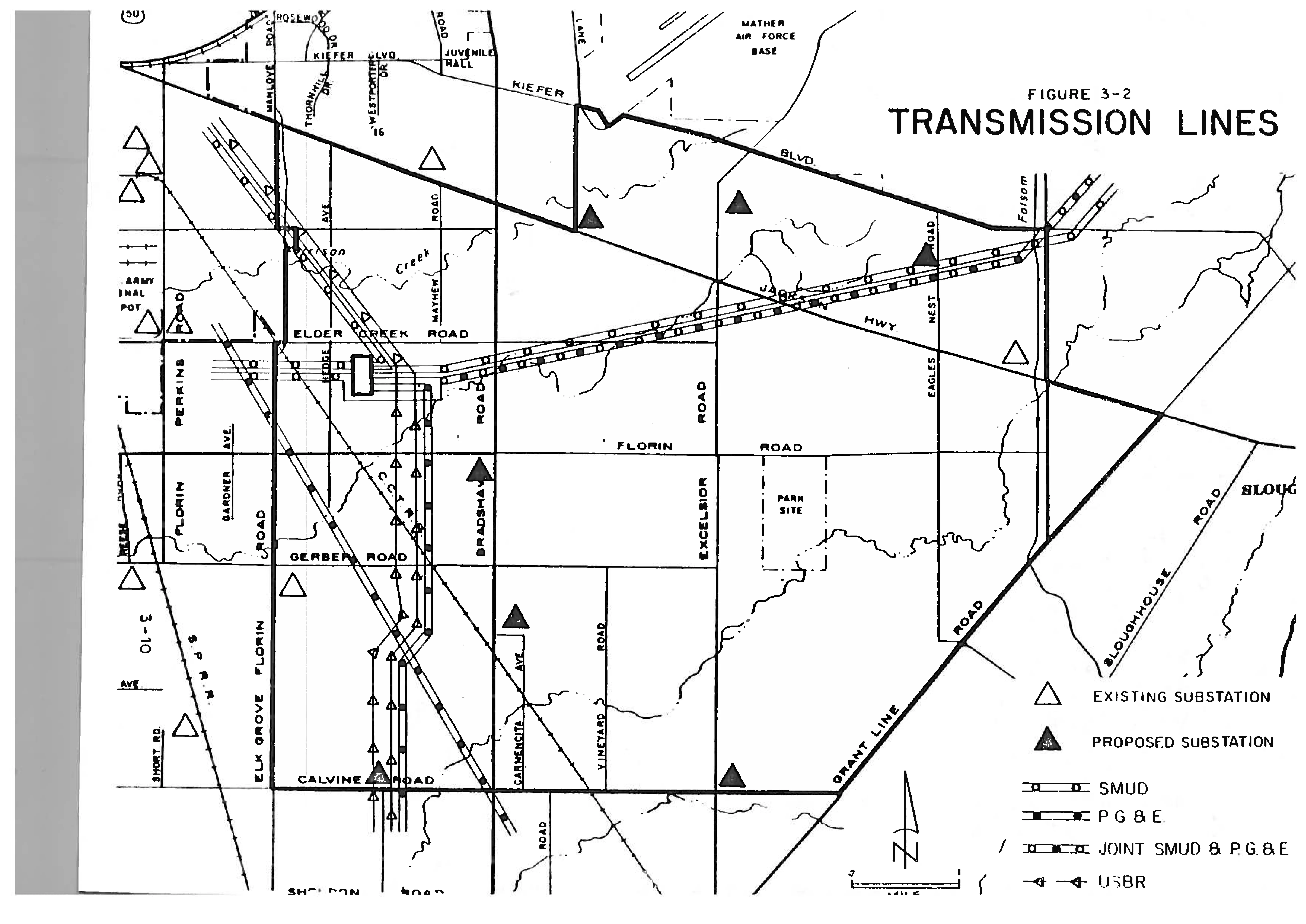 Map of Transmission Lines in Vineyard