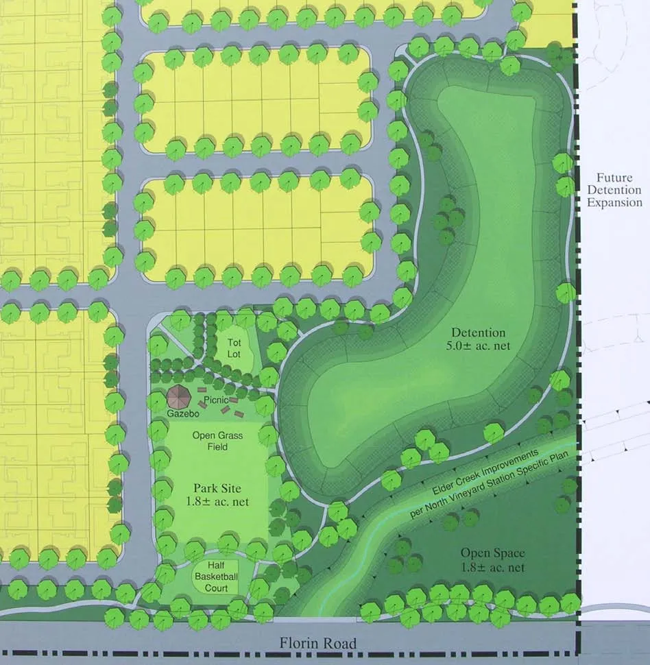 Conceptual Illustration of a Detention Basin with Open Space/Recreation Features