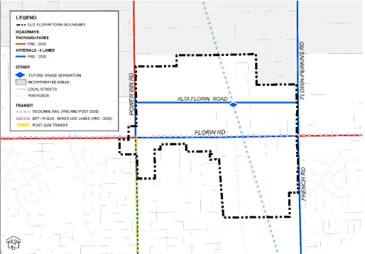 A map showing the circulation plan for the OFT area.