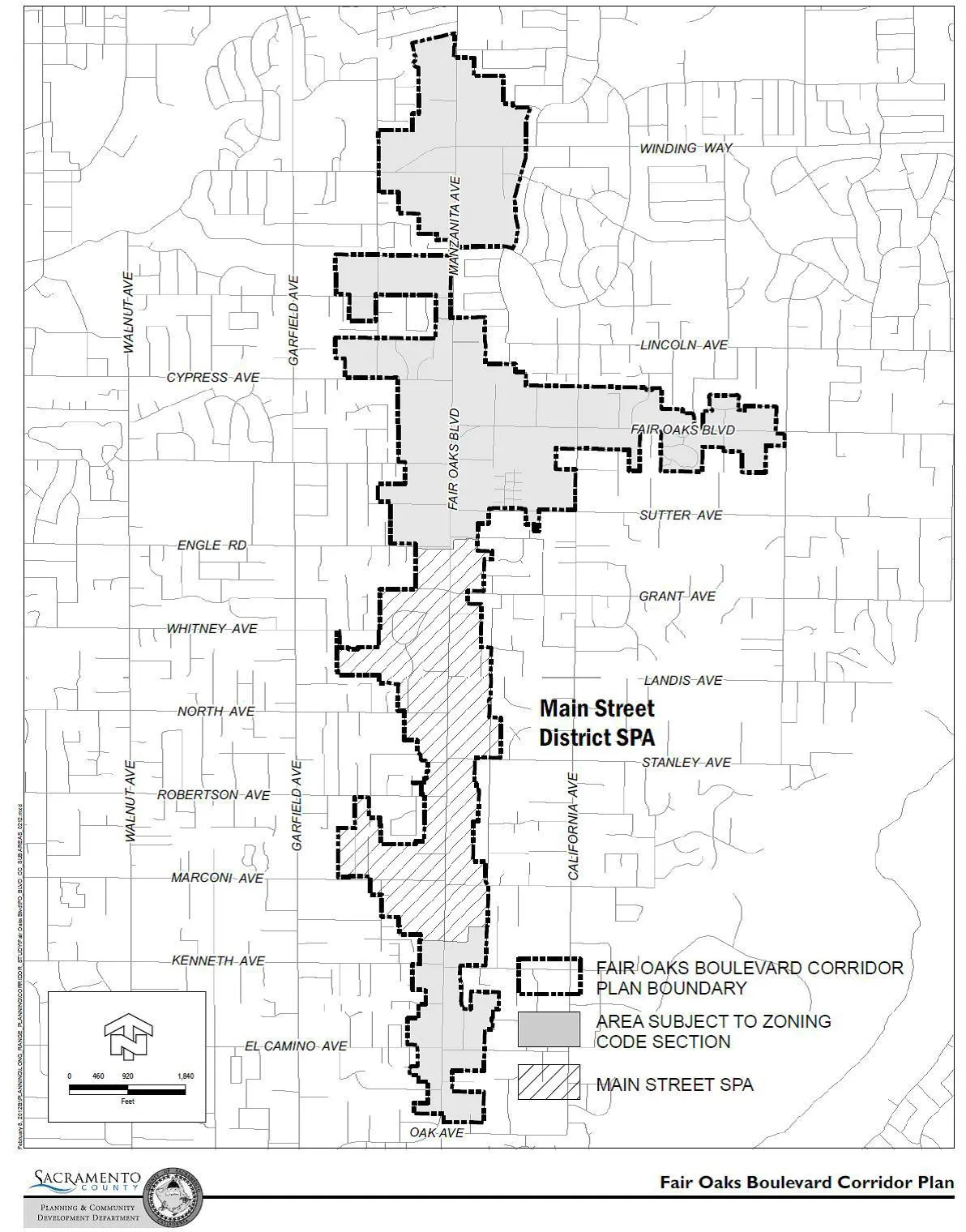 Fair Oaks Boulevard Corridor Plan Boundaries