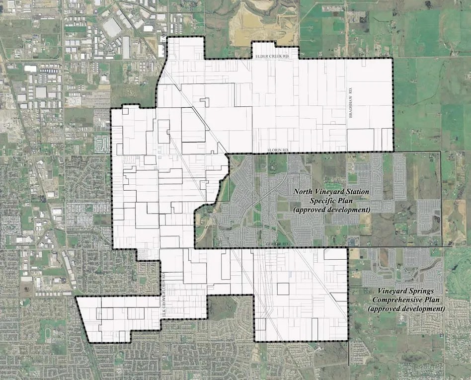 Image Showing the Florin-Vineyard Community Plan Boundary