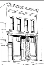 A sketch illustraiting the typical historic building facade in OTF.