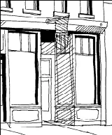 A sketch of a histroic building entry used as an example.