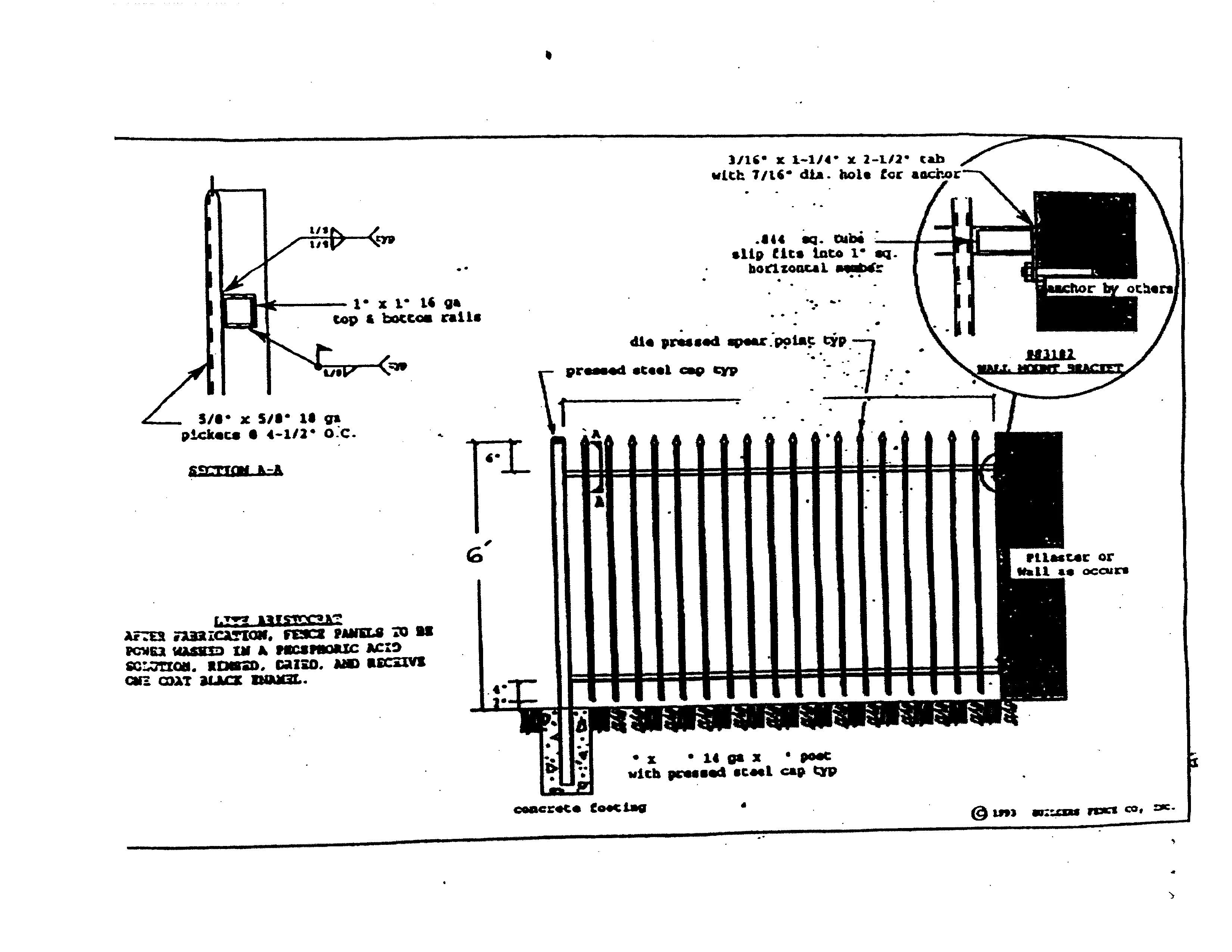 Detail of fencing required per condition #38 adjacent to parks and open space lots/areas.