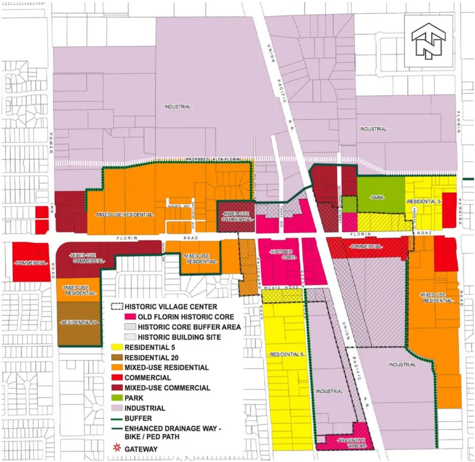 The Old Florin Town SPA land use diagram.
