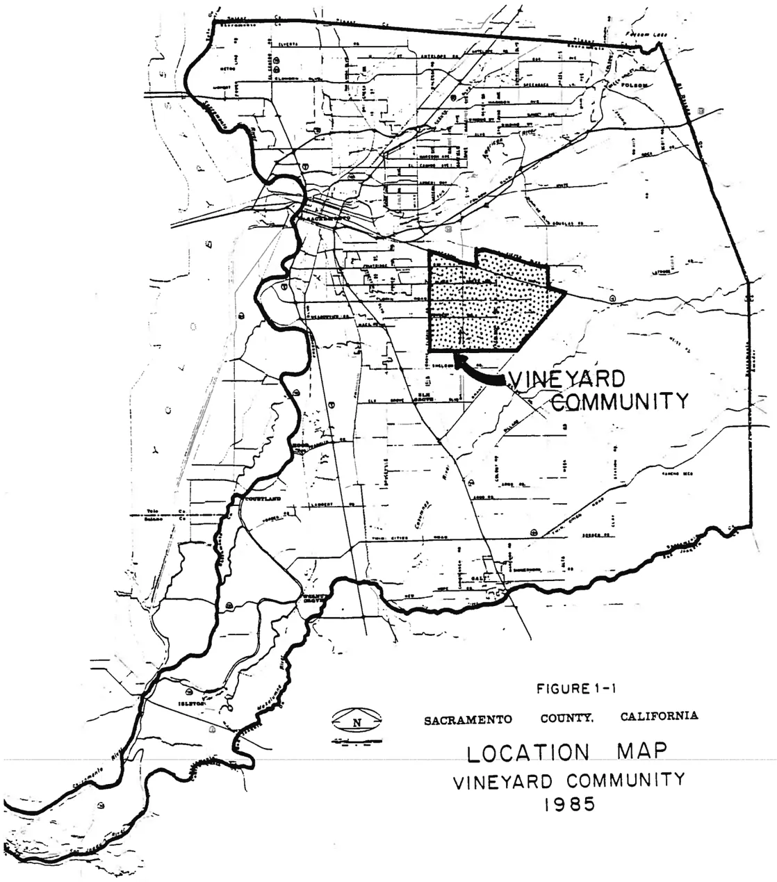 Map of Vineyard Community in Sacramento County