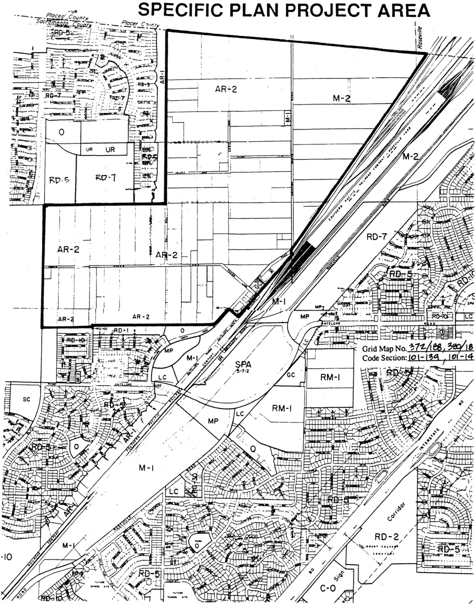 East Antelope Specific Plan Project Area Showing Existing Zoning