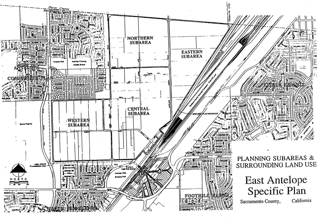 East Antelope Specific Plan Project Area Showing Planning Subareas