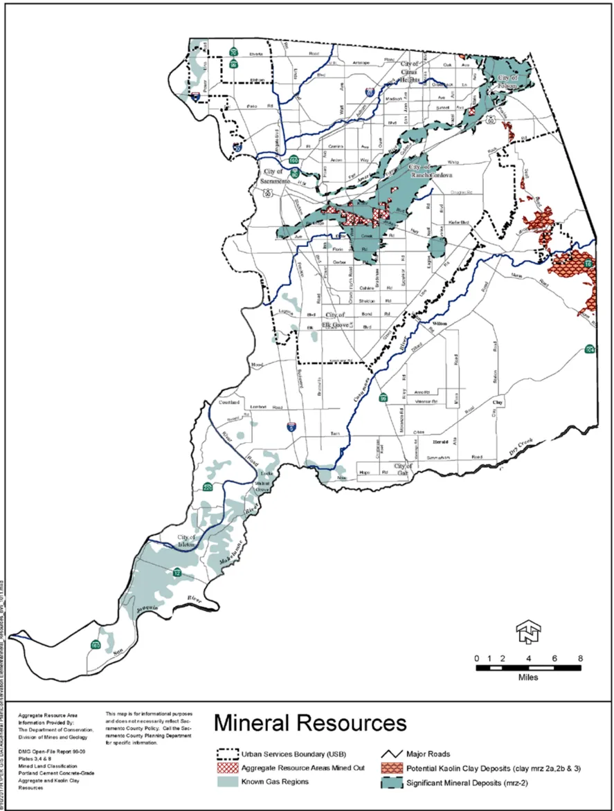 Sacramento County Map of Mineral Resources