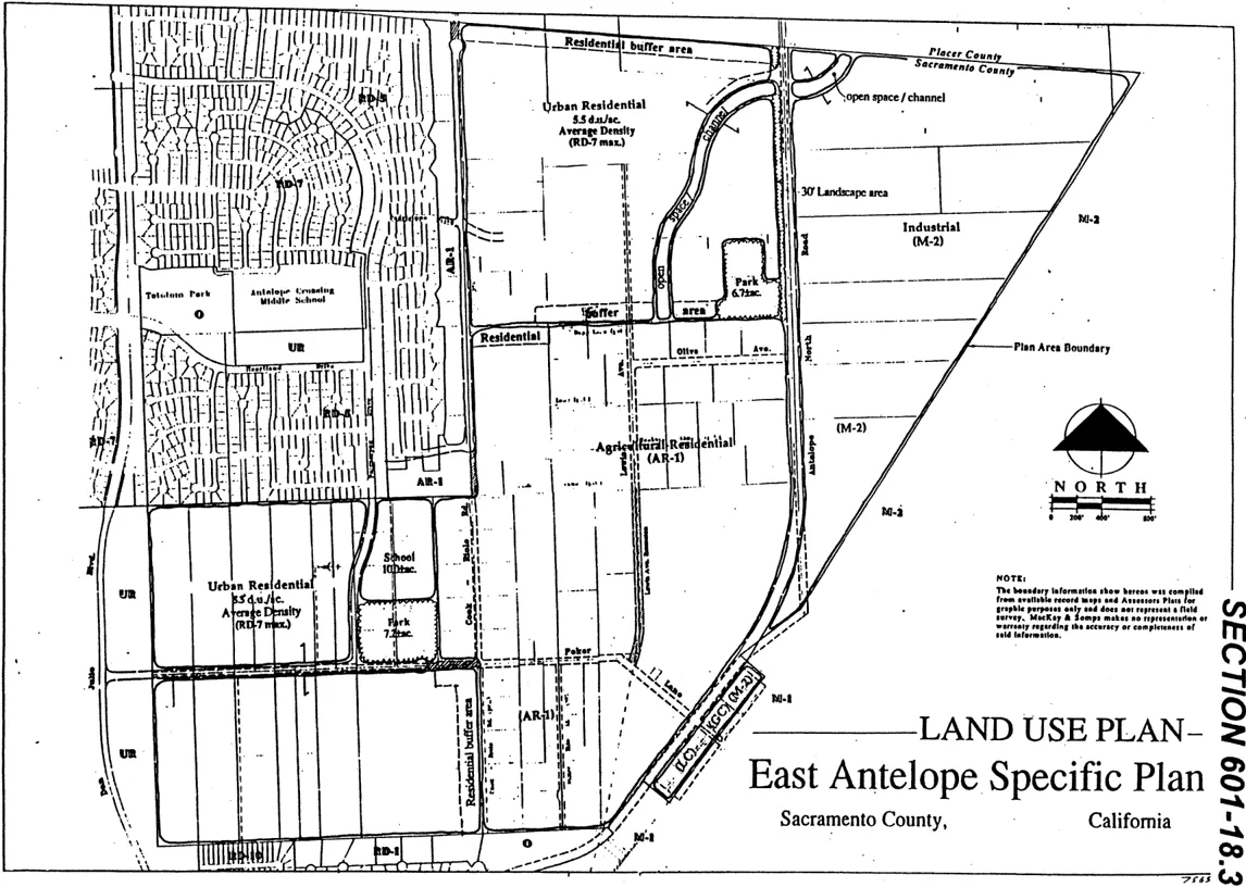 East Antelope Specific Plan Land Use Plan Showing Land Use Designations