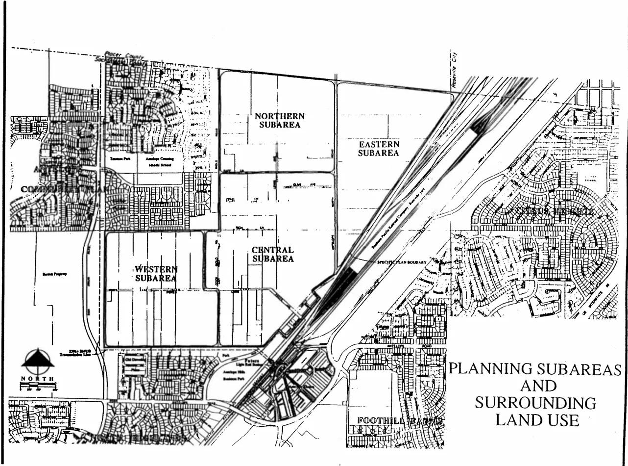 Map of Planning subareas within the Specific Plan