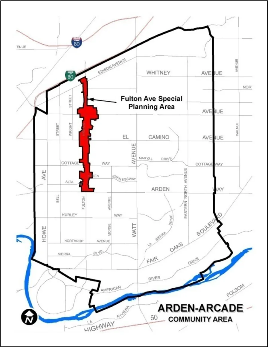 Fulton Ave SPA within the Arden-Arcade Community Area