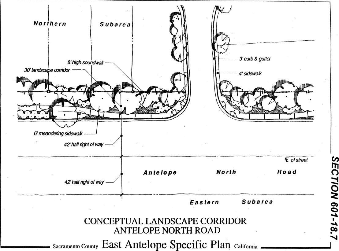 East Antelope Specific Plan Showing Conceptual Landscape Corridor on Antelope North Road