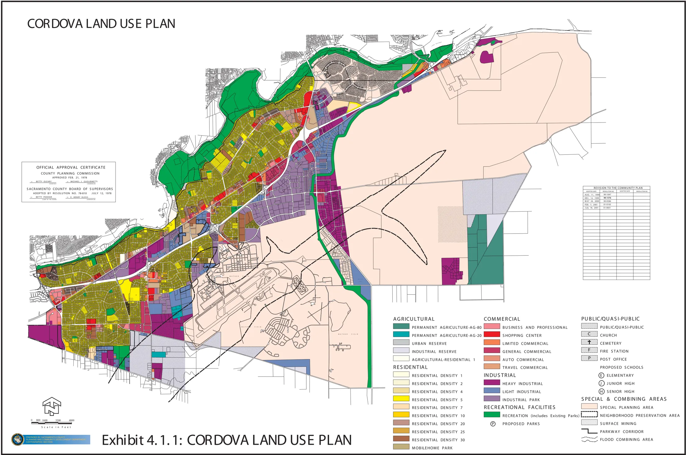 Map of the Cordova Community Land Use Plan as descibed in section 4.2